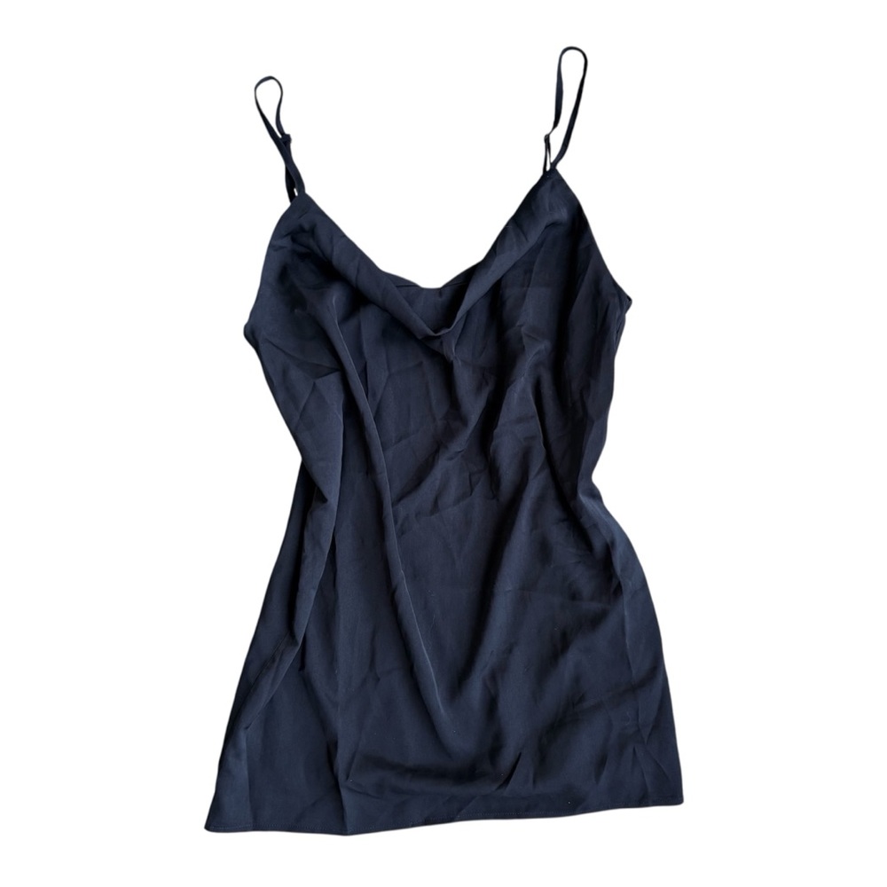 Black Slip Cowl Neck Dress
